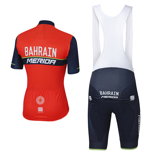 Abbigliamento Bahrain Merida 2017 Manica Corta e Pantaloncino Con Bretelle rojo e nero - Clicca l'immagine per chiudere